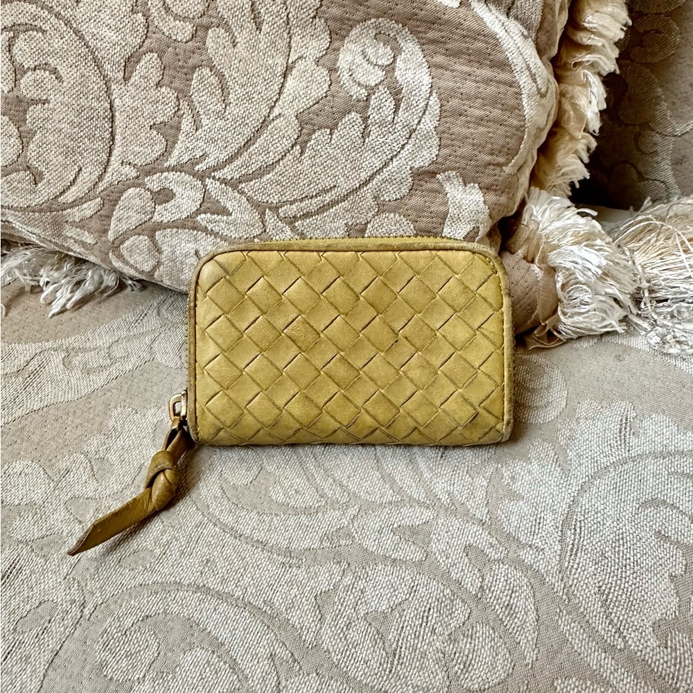 Bottega Veneta Zipped Coin Purse Wallet Card Holder Yellow